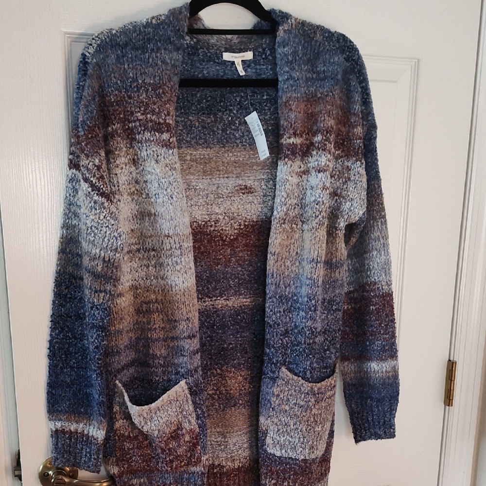 Cozy Multicolor Open-Front Cardigan